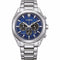 Citizen CA4590-81L Reloj cronógrafo Eco-Drive para hombre, esfera azul, brazalete de acero inoxidable