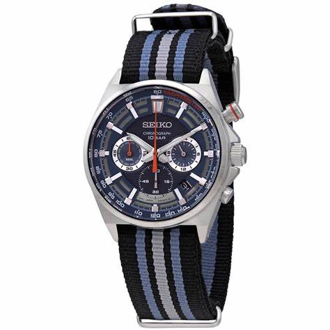 Orologio Seiko Chronograph SSB409P1 Uomo - Quadrante blu, cinturino in nylon