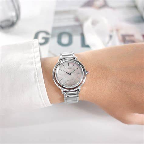 CITIZENCitizen L EM1100 - 84D Women's Eco - Drive Watch - 31mm Mother of Pearl Dial, Stainless Steel BraceletWATCHESEcecile