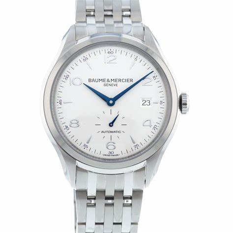 Baume & Mercier Clifton MOA10099 Orologio automatico da uomo - Quadrante argento 41 mm, bracciale in acciaio inossidabile