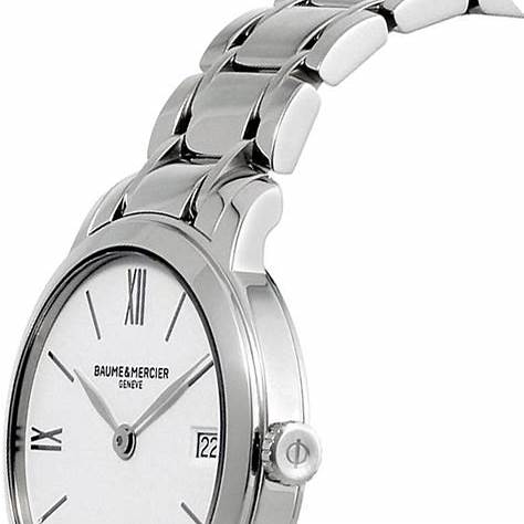 Baume & Mercier Classima 10356 Reloj Cuarzo Mujer - 36.5mm Esfera Blanca, Pulsera Acero