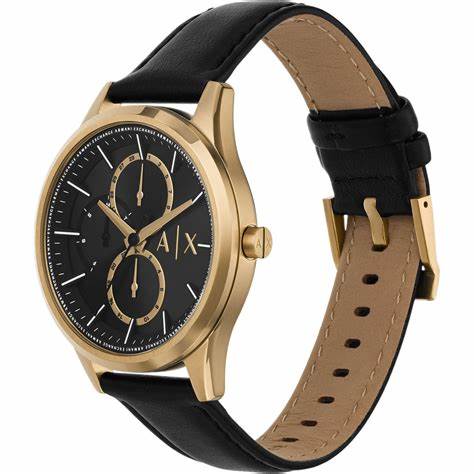 Montre Homme Armani Exchange AX1869 -bracelet cuir noir, cadran noir