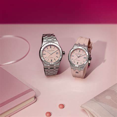 Maurice Lacroix AI6007-SS00F-530-E Reloj Aikon Automático Hombre Edición Limitada Verano 39mm, Esfera Rosa, Brazalete Acero Inoxidable