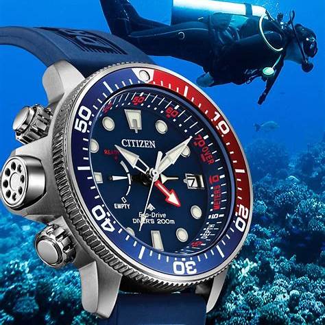 Reloj Citizen BN2038-01L Promaster Aqualand Eco-Drive Diver 200M para hombre, esfera azul, correa de poliuretano azul
