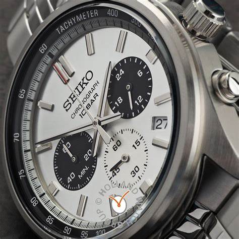 SEIKOSeiko SSB425P1 Men's Chronograph Watch, White Dial, Stainless Steel BraceletWATCHESEcecile