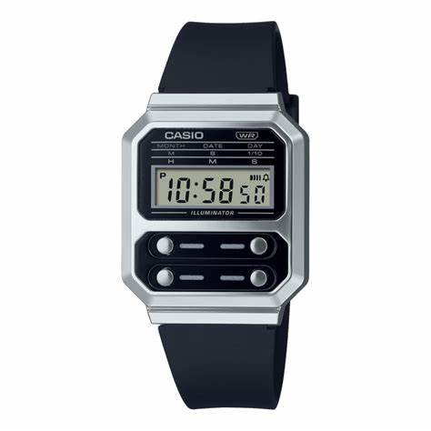 CASIO & VINTAGECasio A100WEF - 1AEF Unisex Vintage Digital Watch, Silver - Tone Stainless Steel BandWATCHESEcecile