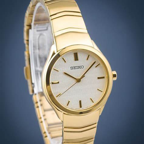 SEIKOSeiko SUR552P1 Women's Quartz Watch, Gold Dial, Gold - Tone Stainless Steel BraceletWATCHESEcecile