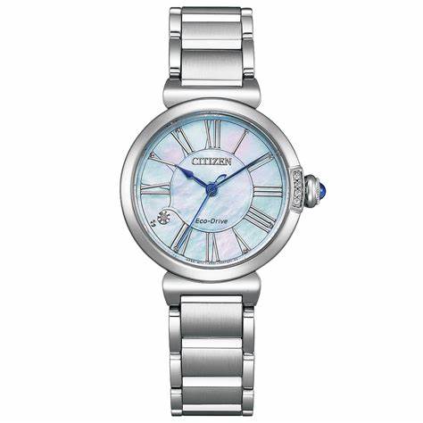 Reloj Citizen EM1060-87N Eco-Drive para mujer - Esfera nacarada de 29,5 mm, brazalete de acero inoxidable