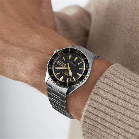 SEIKOSeiko 5 Sports SRPK99K1 Men's Automatic Watch, Black Dial, Stainless Steel BraceletWATCHESEcecile