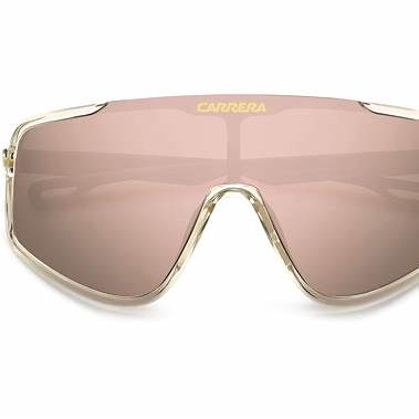 Carrera 4017/S 2T3-0J Occhiali da sole unisex - Montatura beige trasparente, lenti rosa a specchio