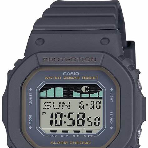 Casio G-SHOCK GLX-S5600-1ER Damen-Surfing-Uhr - schwarzes Harzarmband