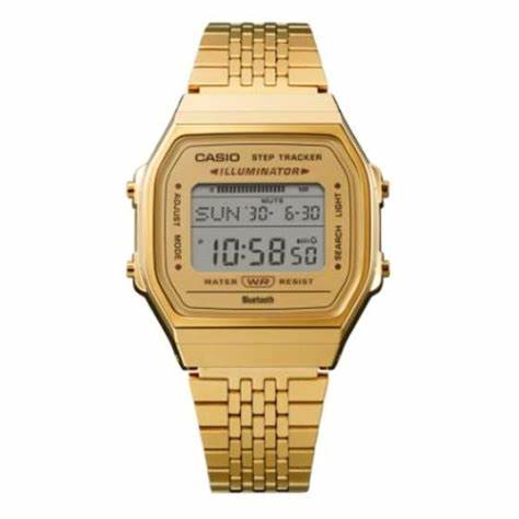 CASIO & VINTAGECasio ABL - 100WEG - 9AEF Unisex Digital Watch - Gold - Tone, Bluetooth, Step Tracker + Steps CounterWATCHESEcecile