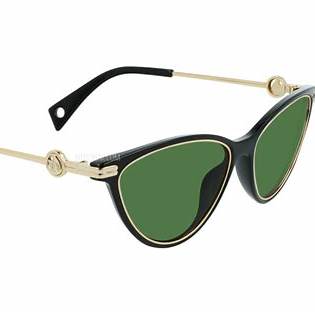 Lunettes de soleil Lanvin LNV607S 001 Cat-Eye pour femme - monture noire, verres verts