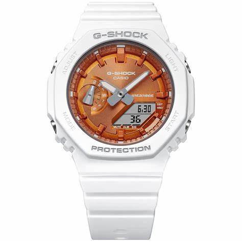 Casio G-SHOCK GMA-S2100WS-7AER Analog-Digital-Uhr für Damen - weißes Harzarmband