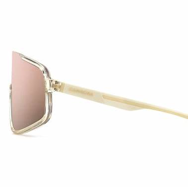 Carrera 4017/S 2T3-0J Occhiali da sole unisex - Montatura beige trasparente, lenti rosa a specchio