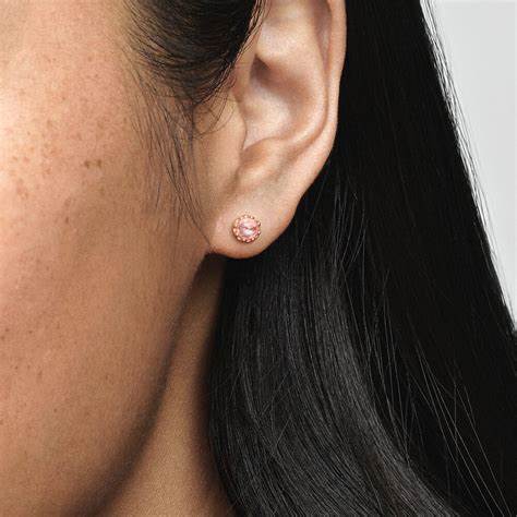 Pandora 288311C01 Pendientes Corona Rosa Brillante - bañados en oro rosa de 14k