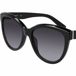 Calvin Klein CK21709S 001 56 Women's Cat-Eye Sunglasses - Black Frame, Grey Gradient Lenses
