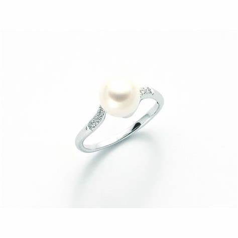 MILUNAMiluna PLI1476X Women's Ring - 9kt White Gold with Pearl and DiamondsJEWELRYEcecile