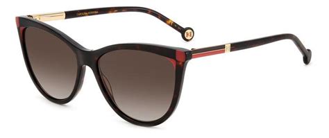 Lunettes de soleil femme Carolina Herrera HER 0141/S O63-HA 57 - monture rouge tortue foncé, verres marron dégradés