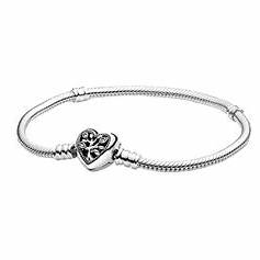 PANDORAPandora 598827C01 - 19 Family Tree Heart Clasp Snake Chain Bracelet - Sterling Silver, 19 cmBIJOUXEcecile