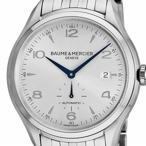 Baume & Mercier Clifton MOA10099 Orologio automatico da uomo - Quadrante argento 41 mm, bracciale in acciaio inossidabile