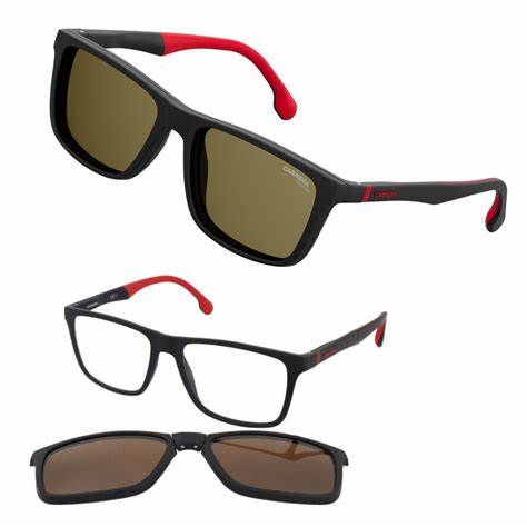 CARRERACarrera 4009/CS 003 - SP Men's Eyeglasses with Magnetic Clip - On - Matte Black Frame, Brown Polarized LensesEYEWEAREcecile