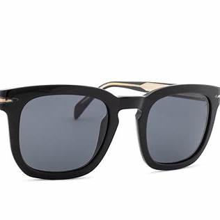 David Beckham Men's Sunglasses DB 7076/S 807/IR 50 - Black Acetate Frame, Grey Lenses