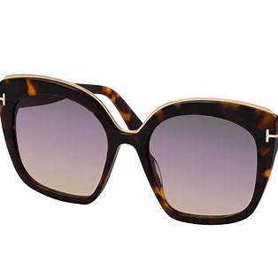 Lunettes de soleil Tom Ford FT0944 55B pour femme - monture vintage havane foncé, verres fumés dégradés