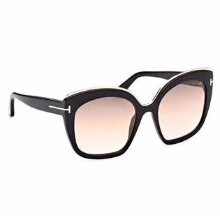 Lunettes de soleil Tom Ford FT0944 01G pour femme - monture noire, verres miroirs marrons