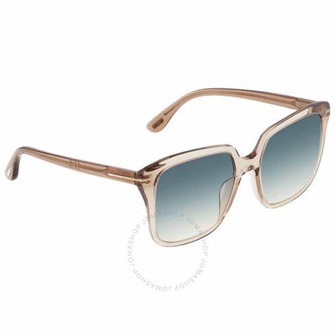 Tom Ford FT0788 45P Occhiali da sole da donna - Montatura marrone chiaro trasparente, lenti verdi sfumate