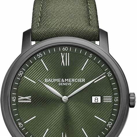 Baume & Mercier Classima 10766 Reloj Cuarzo Hombre - 42mm Esfera Verde, Correa tela verde