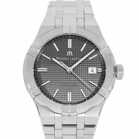 Montre Maurice Lacroix AI6008-SS009-230-Q Hommes Aikon Automatic 42mm, cadran gris, bracelet en acier inoxydable