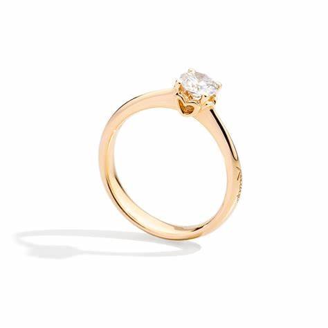 RECARLORecarlo R01SO001_G034 - 14 Women's Solitaire Diamond Ring - 18K Yellow Gold, 0.34ctJEWELRYEcecile