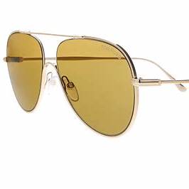 Tom Ford FT0695 28E Gafas de sol para hombre - montura oro rosa brillante, cristales marrones