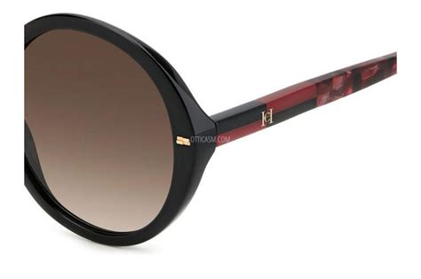 Carolina Herrera HER 0177/S OIT-HA 55 Women's Sunglasses - Black and Red Havana Frame, Gradient Brown Lenses