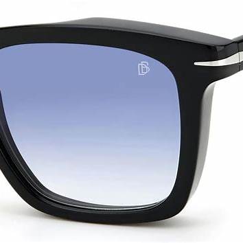 DAVID BECKHAMDavid Beckham Men's Sunglasses DB 7000/S BSC - 08 53 - Black & Silver Acetate Frame, Blue LensesEYEWEAREcecile