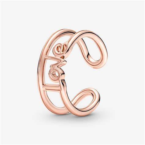 Pandora 180077C00-52 Anillo abierto ME Love - baño de oro rosa de 14k, tamaño