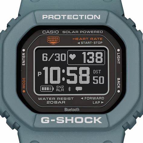 Casio G-SHOCK DW-H5600-2ER Herren-Fitnessuhr - blaues Harzarmband