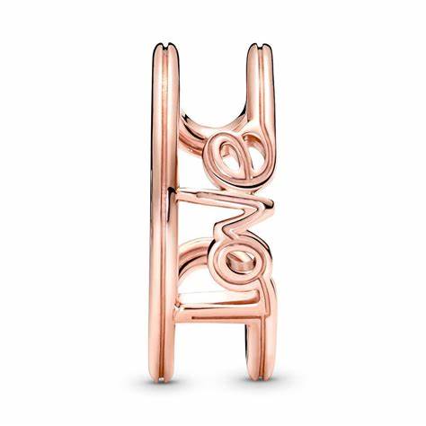 Pandora 180077C00-52 Anillo abierto ME Love - baño de oro rosa de 14k, tamaño