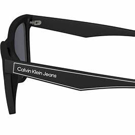 Calvin Klein Jeans CKJ24301S Unisex Rectangular Sunglasses - Black Frame, Grey Lenses