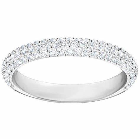 SWAROVSKISwarovski 5412047 Stone Mini Ring - White Crystals, Rhodium - Plated, Size 52BIJOUXEcecile