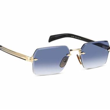 Lunettes de soleil homme David Beckham DB 7109/S RHL/08 56 - monture or, verres miroirs bleus
