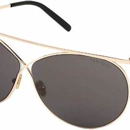 Lunettes de soleil Tom Ford FT0761 28A pour femme - monture or rose brillant, verres fumés