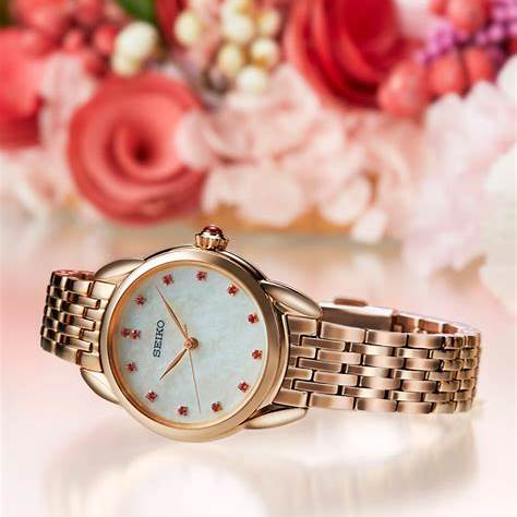 SEIKOSeiko SUR564P1 Women's Quartz Watch, Mother of Pearl Dial, Rose Gold Stainless Steel BraceletWATCHESEcecile
