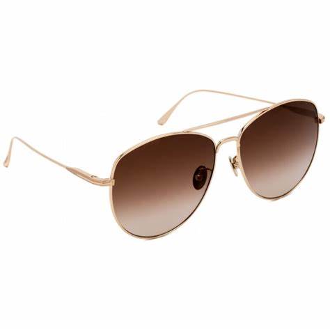 Lunettes de soleil Tom Ford FT0784 28F pour femme - monture or rose brillant, verres marron dégradés