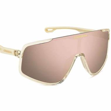 Carrera 4017/S 2T3-0J Occhiali da sole unisex - Montatura beige trasparente, lenti rosa a specchio
