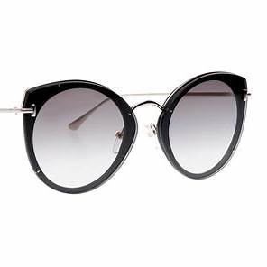 Lunettes de soleil Tom Ford FT0683 01B pour femme - monture noire brillante, verres fumés dégradés