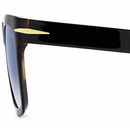 Occhiali da sole da uomo David Beckham DB 7000/S FLAT WR7/08 54 - Montatura in acetato bianco e nero, lenti grigio blu sfumate