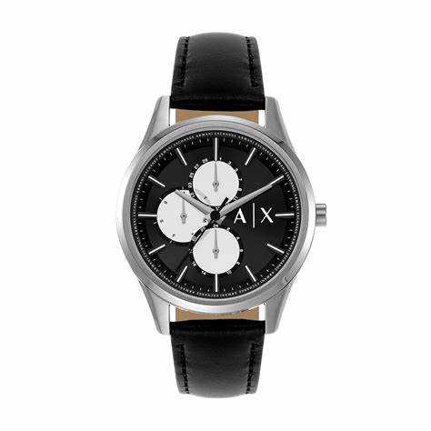 Armani Exchange AX1872 Men's Dante Multifunction Black Leather Watch