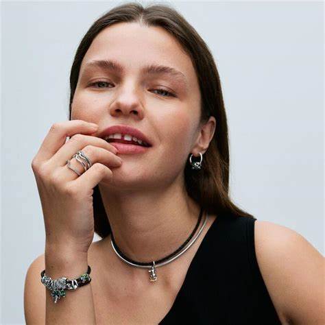 Pandora 763343C01 Breloque pendentif singe mobile bicolore - argent sterling et plaqué or 14k